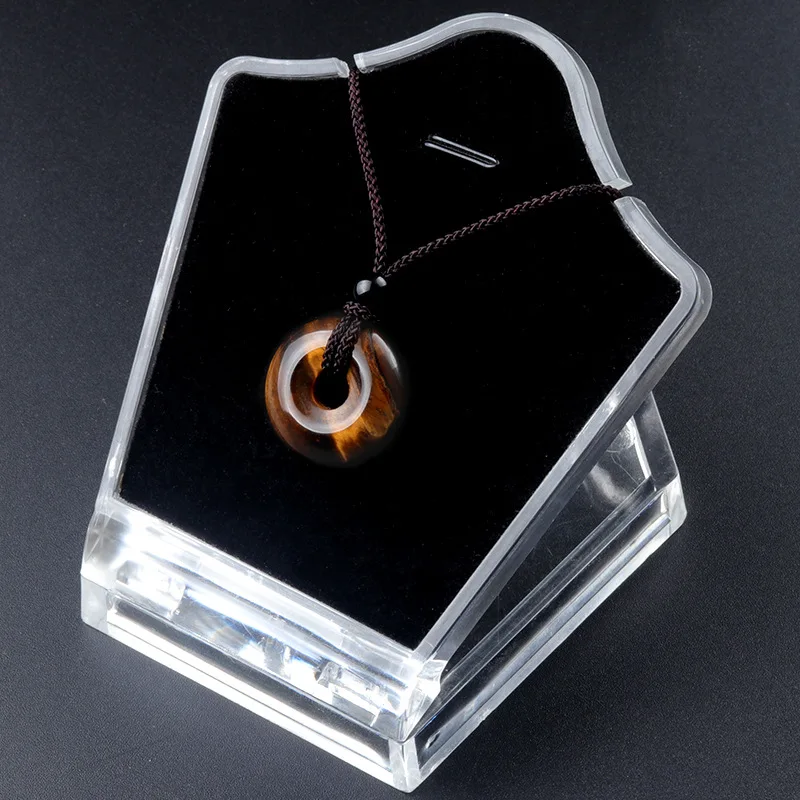 20 mm Kreis Donut Heilkristalle Halskette Natürlicher Chakra Edelstein Stein Amulett Glücksmünze Donuts Charm Schutz Quarz Achat – Detail 14
