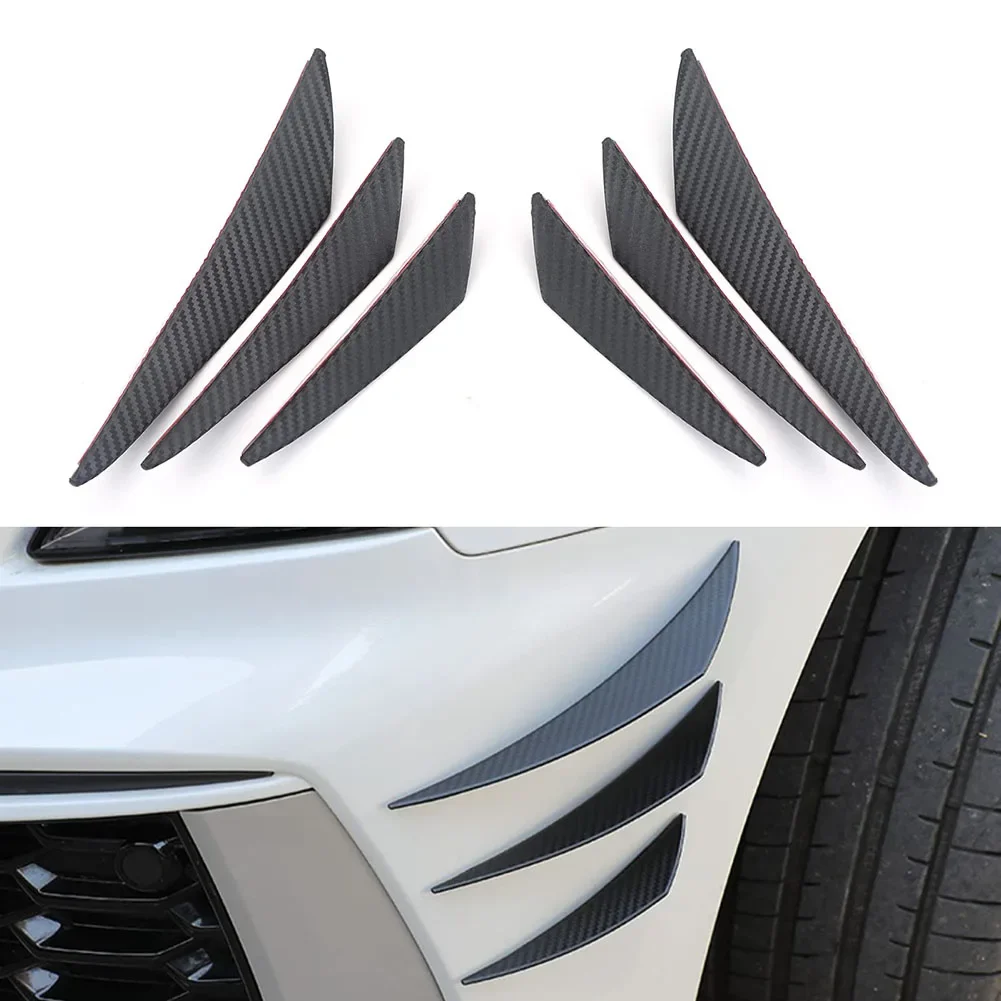 Car Bumper Strip Car Front Bumper Lip 6pcs/set Body Spoiler Canards Splitter Fins Universal Fitment High Quality