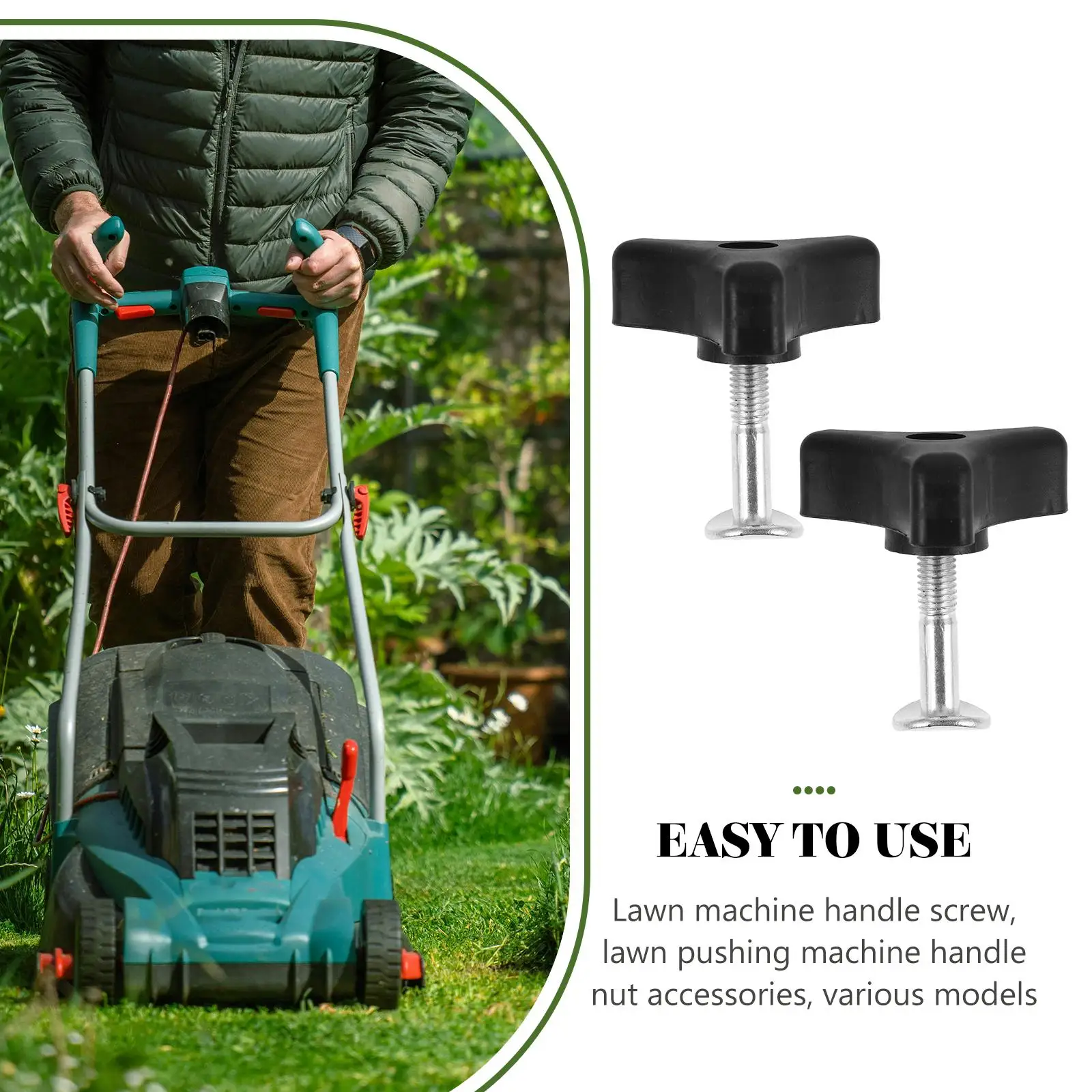 2 Sets Rasenmäher-Schrauben, Gartenbedarf, Maschinengriff, Mutter, Knopf, Rasenmäher, Elektrowerkzeuge