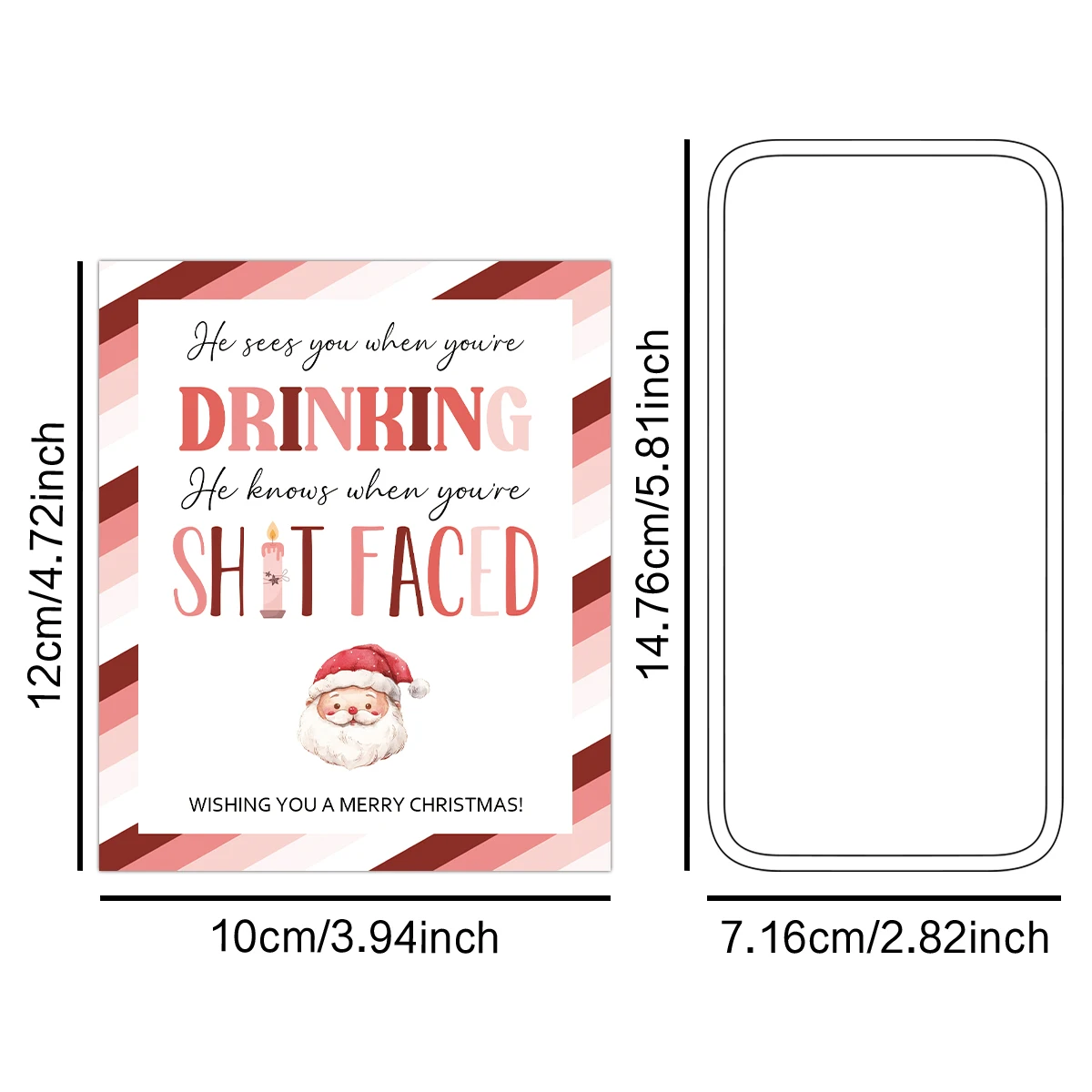 4pcs Fun Christmas Wine Bottle Stickers-Cute Santa Claus And Witty Text,Christmas Party Decor,Family Friend Dinner Gifts Labels