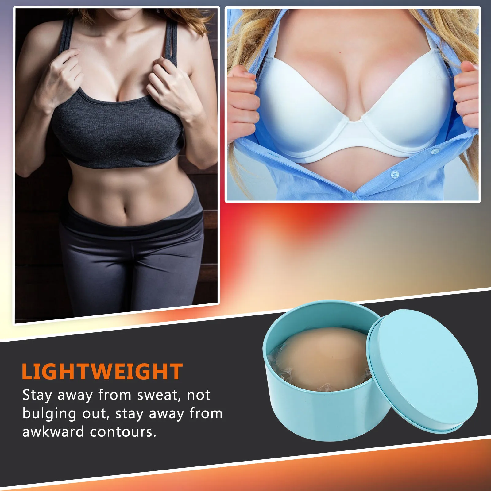 8-teilige Aufkleber aus Silikonmaterial, leicht, bequem, für Damen, pastöse Abdeckung, Anti-Licht, blendfrei, Warzenhof-Patch, wasserdicht, Brust