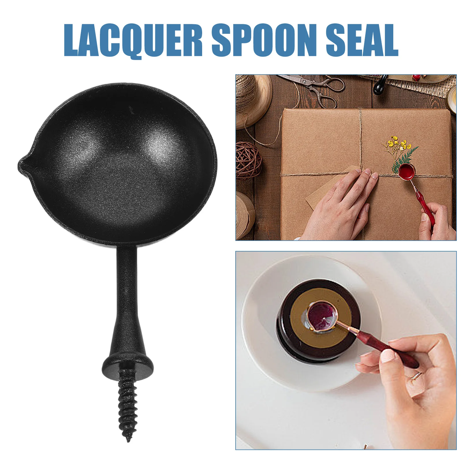 6Pcs Wax Seal Scoop Iron Material Retro Design Durable Easy to Use Tool for Melting Wax Envelopes Sealing Stamp