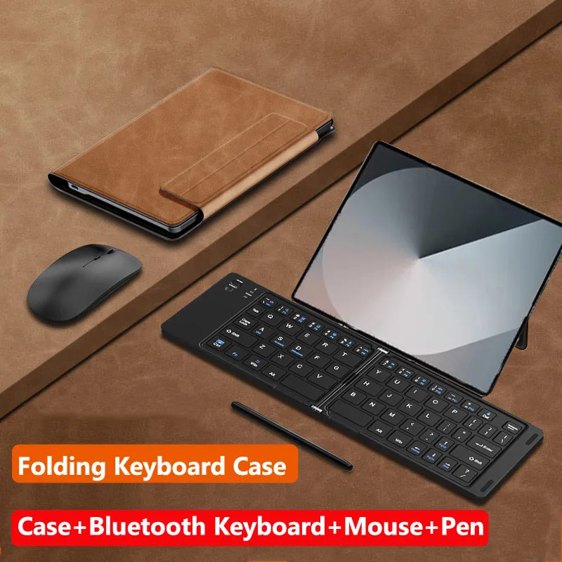 

Keyboard Case for Huawei Mate X7 XTs Ultimate MateX7 X6 XT X5 X3 X2 Xs 2 Folding Keyboard Leather Cover with Stylus Pen Mouse