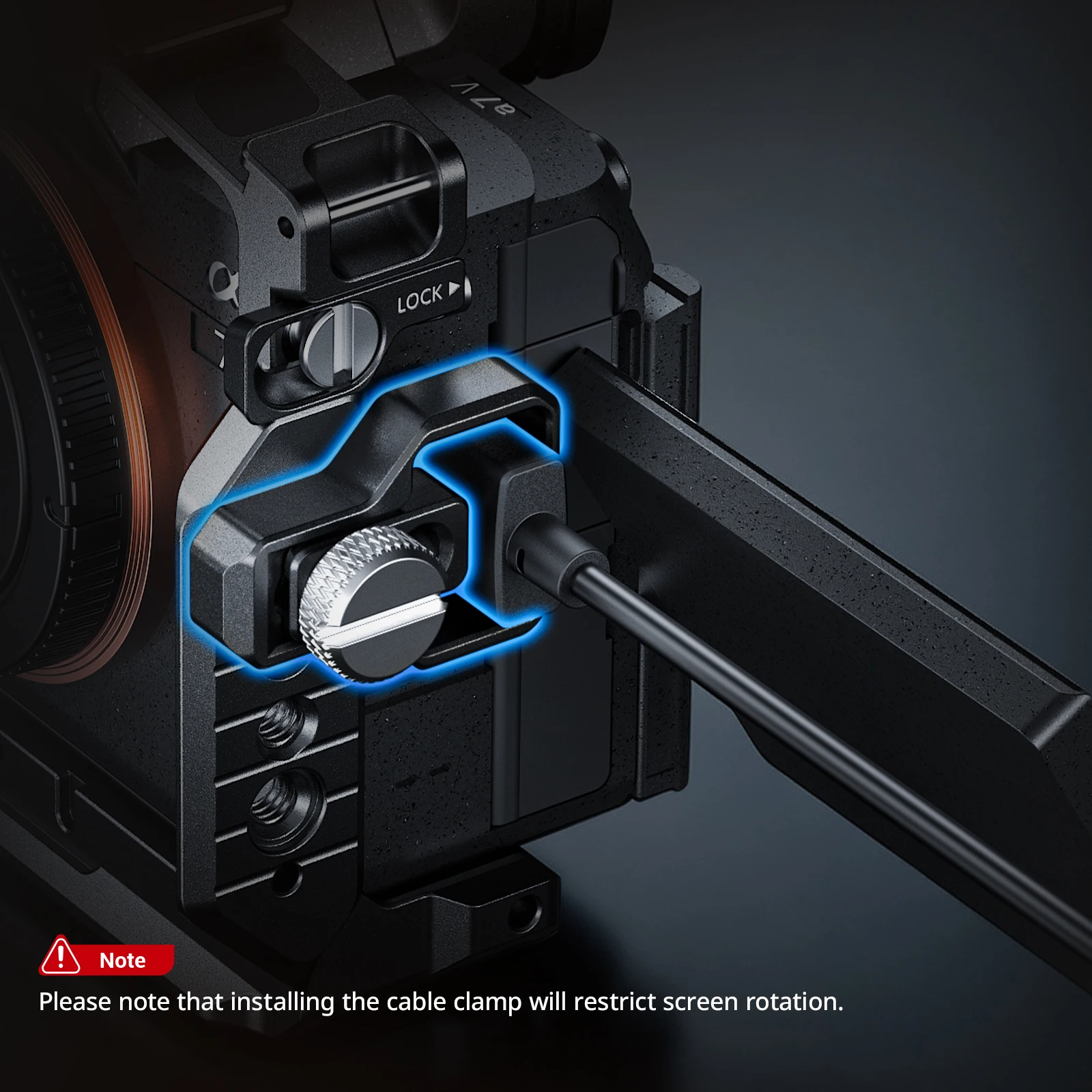 Klips SmallRig 7V / 7IV do kabla HDMI do klatek Sony Alpha 7 V / 7 IV, do zestawów Half Cage, zapewniający stabilną transmisję danych. — zdjęcie produktu 3
