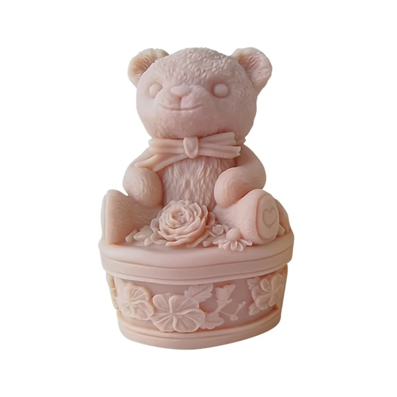 Silicone Mold for Girls Flower Bear Scented Mold Gypsum Aromatherapys Figurine Resin Molds Home Ornament