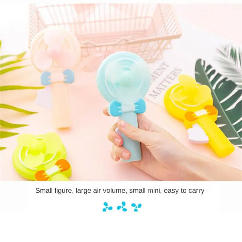 

Mini Fan Children'S Hand Pressing In Summer Cartoon Lollipop Toy Convenient Pressing Portable Student Handheld Fan