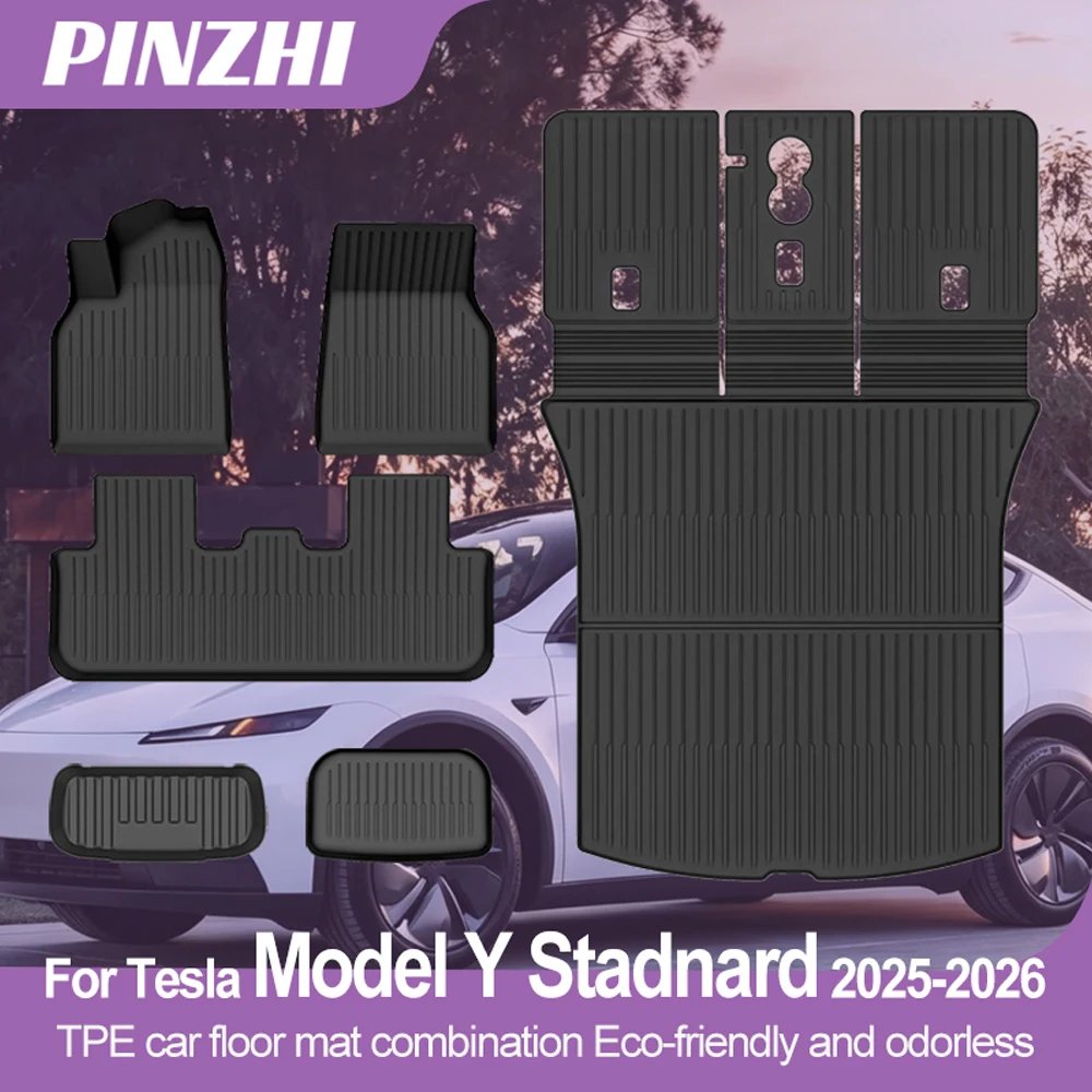 Eco-Friendly TPE Floor Mats for Tesla Model Y Standard 2025 2026 Odorless Custom Fit Anti-Slip Easy Clean  Easy Clean Carpet