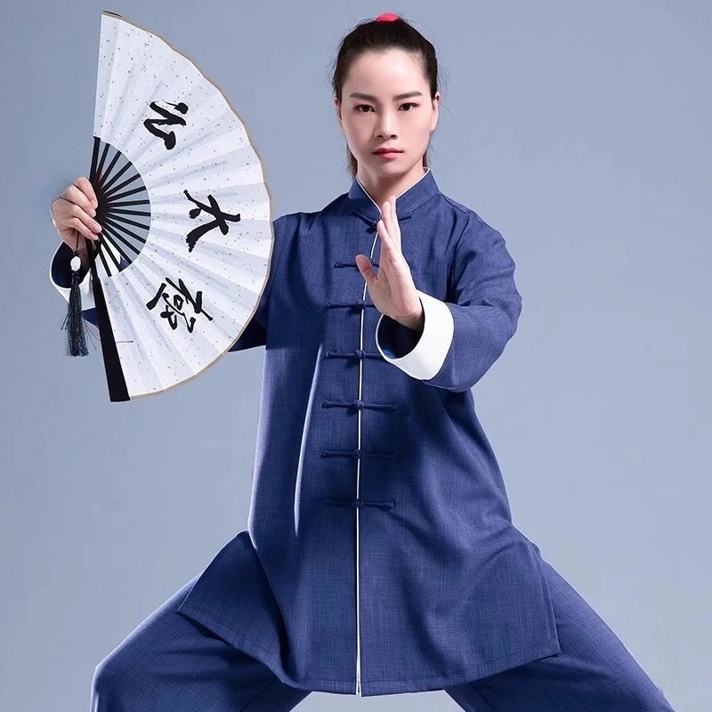 Lightweight Breathable Tai Chi Suit Spring Autumn Kung Fu Uniform Loose Fit Linen Blend Martial Arts Clothing Unisex