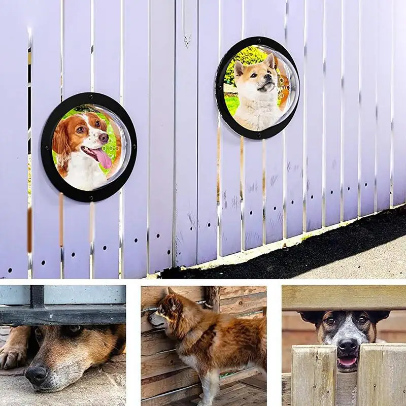 Dog Window Porthole Window Pet Durable Acrylic Dome Dog Fence Peek Window Pet Supply Clear View Dome Pet Peek Window