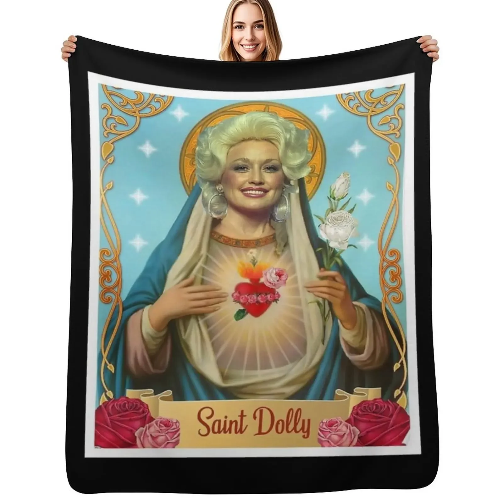 

saint dolly parton Throw Blanket Picnic christmas decoration Travel Sofa Quilt Blanket