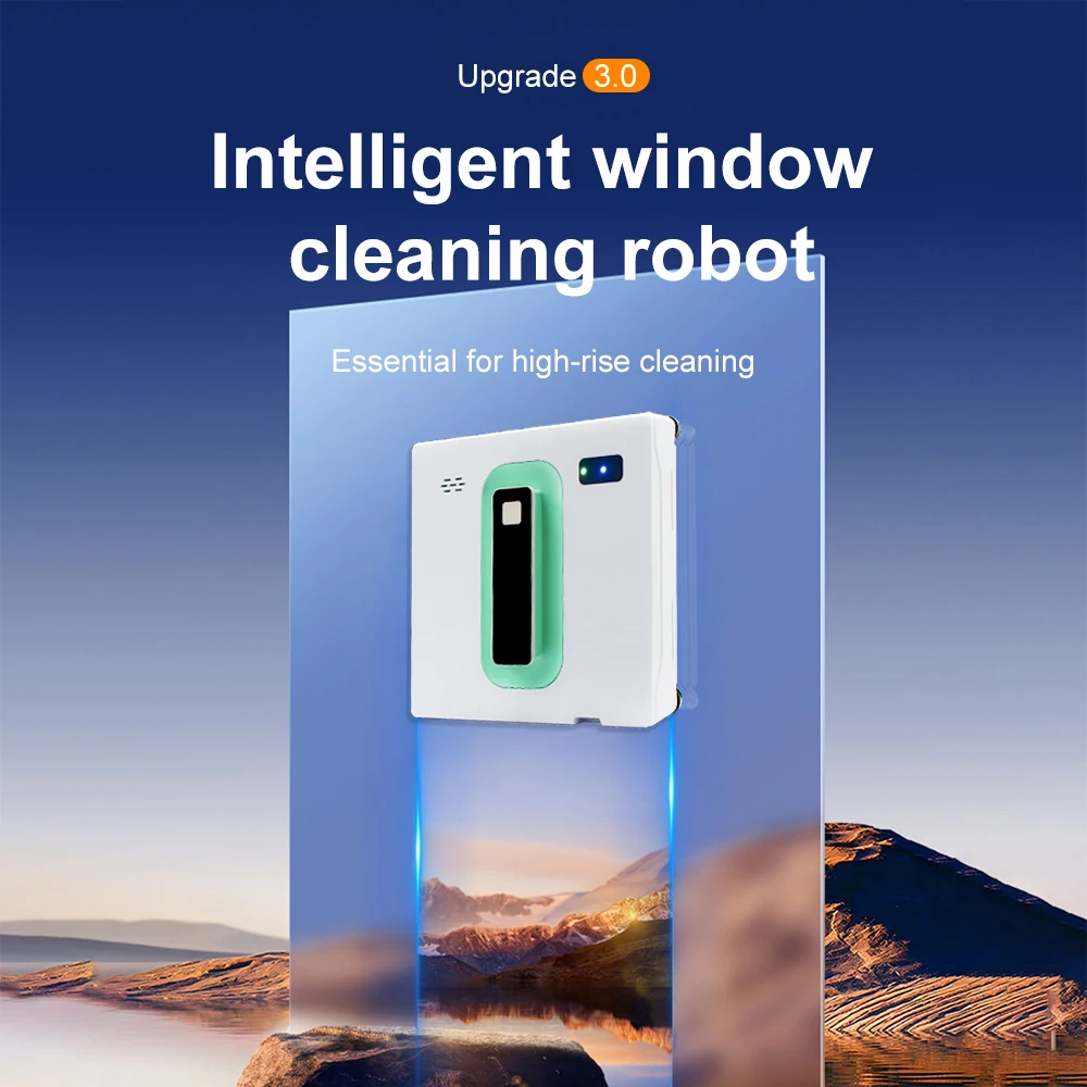 Water spray window cleaning robot intelligent high-rise double-sided brushless motor glass cleaner spray type