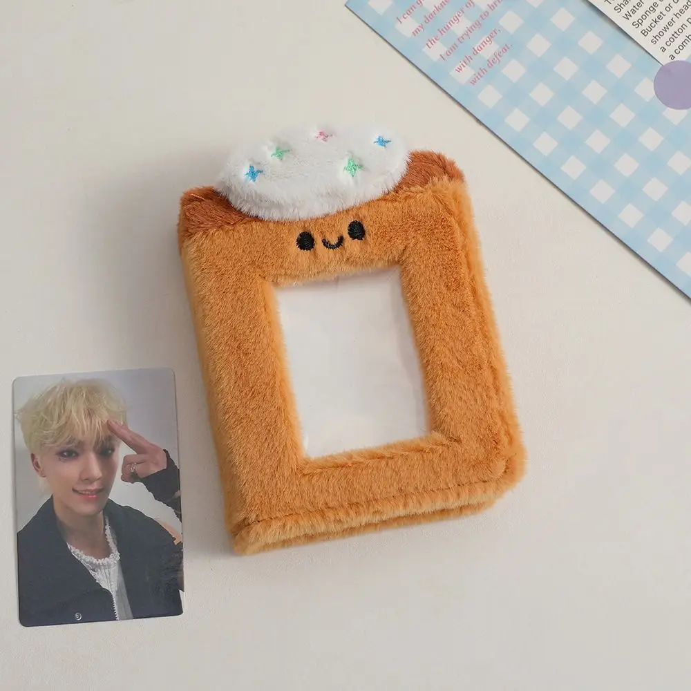 Plush Cartoon Plush Photocard Holder 1 Grids 3 Inch Idol Photo Album PVC Kawaii Photocards Collect Volume Student