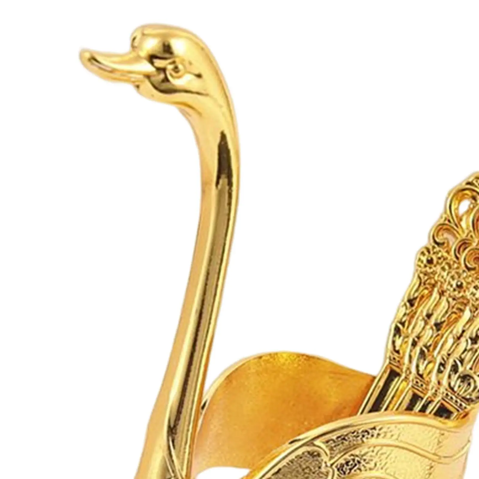 Artistic Swan Base Holder with 6 Teaspoon Set Decorative Flatware for All Occasion Table Setting