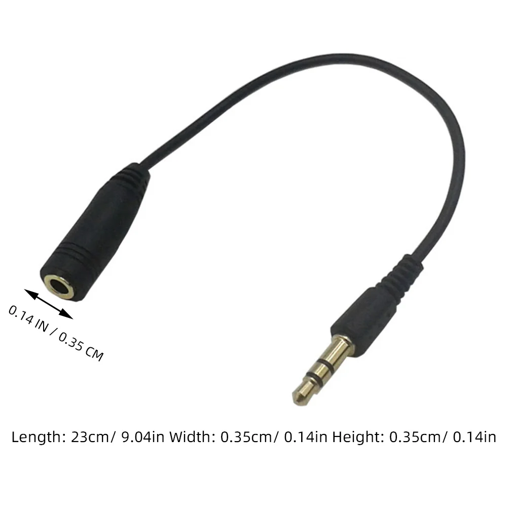 23Cm 3.5Mm Stereo Male To Female Audio Aluminum Alloy Shell Wire Core Low Signal Loss Compatible With Ios Aux Devices Headphone