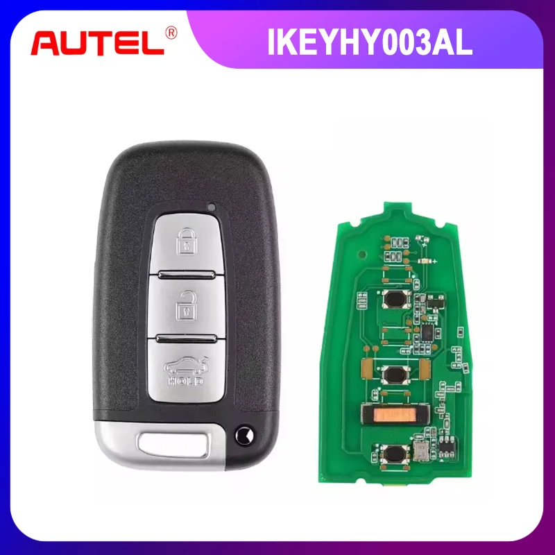 

1 шт. универсальный смарт-ключ Autel IKEYHY003AL HY003AL с 3 кнопками для Hyundai, для смарт-ключей Autel, для KM100, IM508, IM608, KM100E
