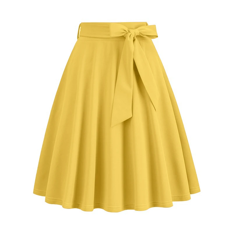 

Skirts Women 2025 selling summer solid color sashes vintage Herben-style stranding skirts women's clothing