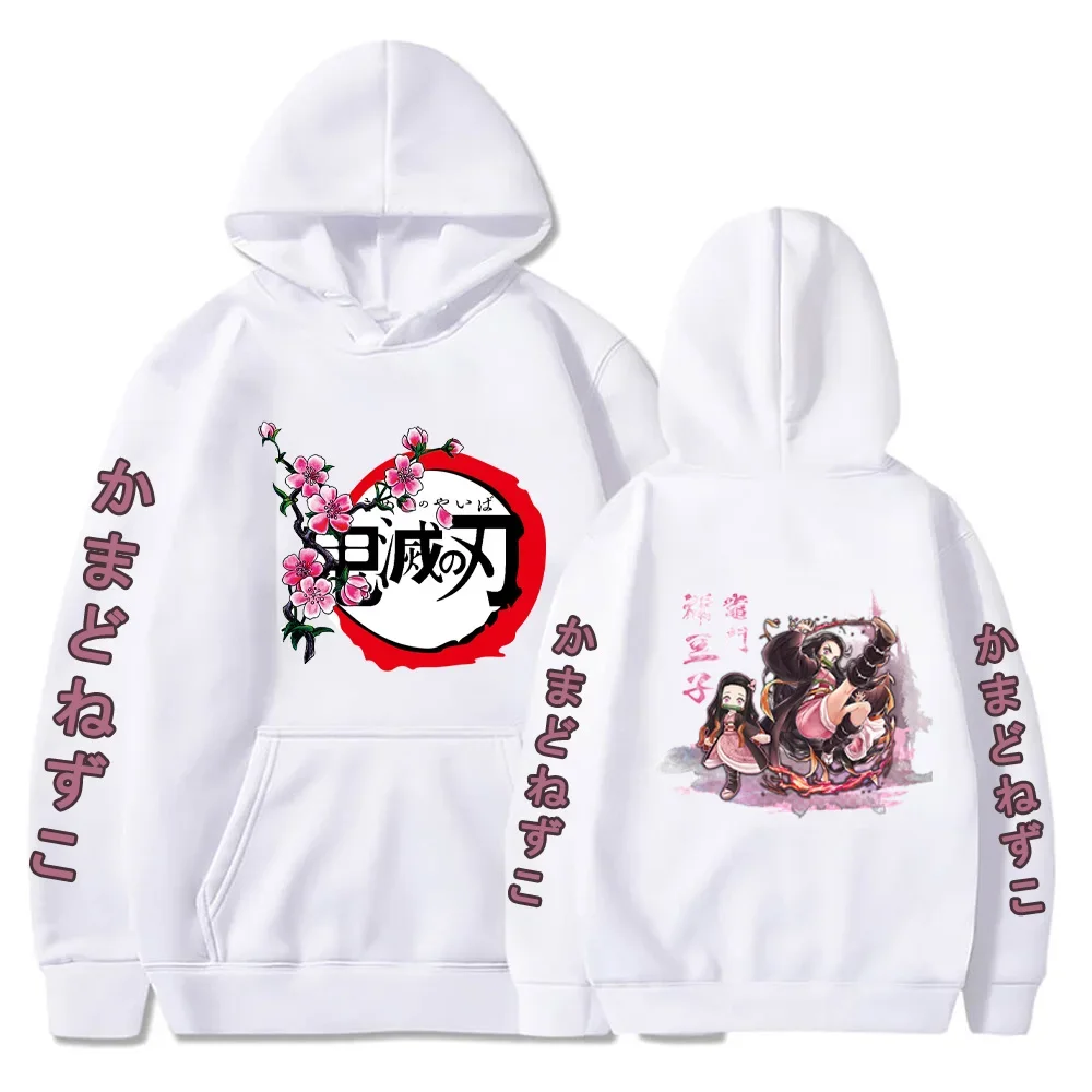 Demon Slayer Kamado Nezuko Oversize Anime Hoodie Hooded Streetwear Hip Hop Men/women Loose Pullover Clothes Kids Sweatshirt