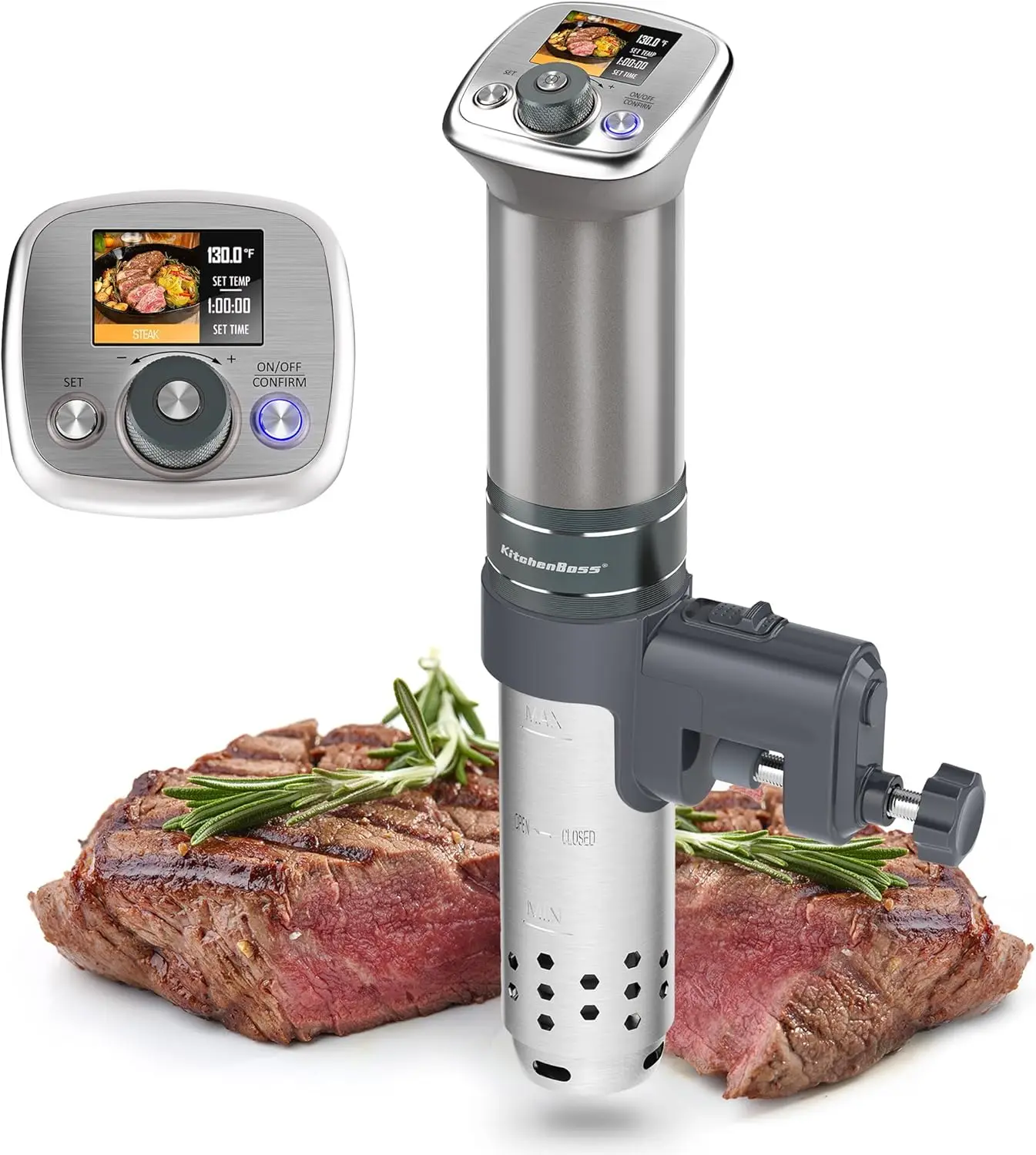 

Sous Vide Cooker Machine: Ultra-Quiet Built-in TFT Recipes IPX7 Waterproof Circulator Cooker Brushless DC Motor 1100 Watts