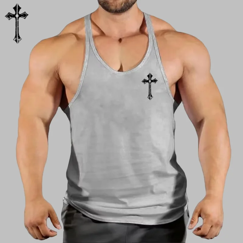 

Men's Gym Fitness Bodybuilding Stringer Vest - Sleeveless Workout Top, Breathable & Comfortable for Daily Train with Soft Fabric