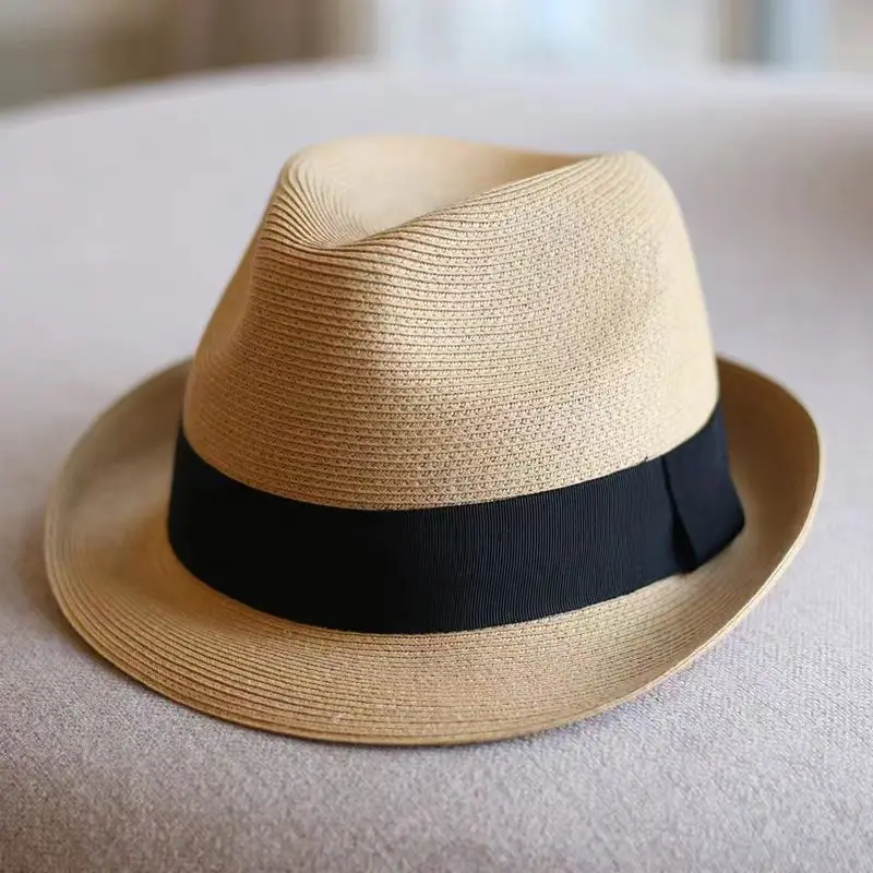 

Unisex Foldable Straw Sun Hats Men Women Fashion Summer Sunscreen Beach Hat Retro Jazz Panama Cowboy Fedora Hat Wholesale