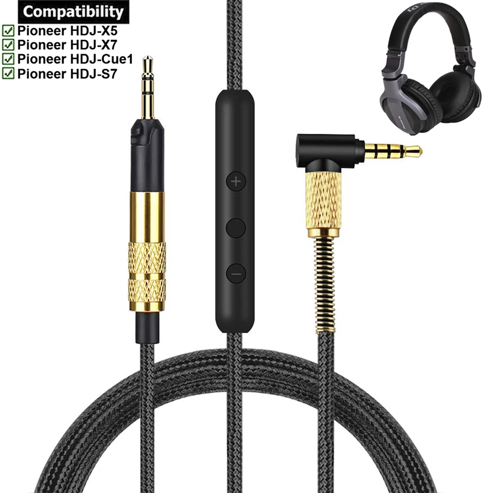 OFC Braided Replacement Cable Extension Cord For Pioneer DJ HDJ-X5 HDJ-X5BT HDJ-X7 HDJ-S7 HDJ-CX HDJ-Cue1 HDJ-Cue1BT Headphones