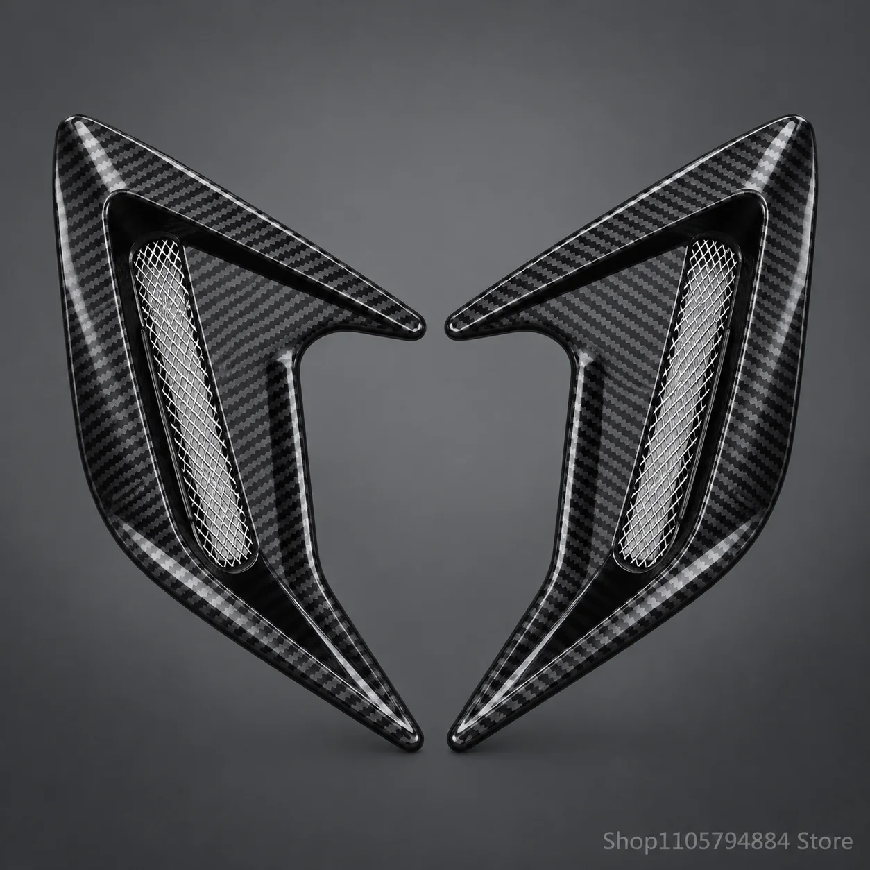 2PCS 3D Car Side Vent Sticker, Shark Gill Air Flow Fender Intake Decal - For Mercedes BMW Audi Volvo