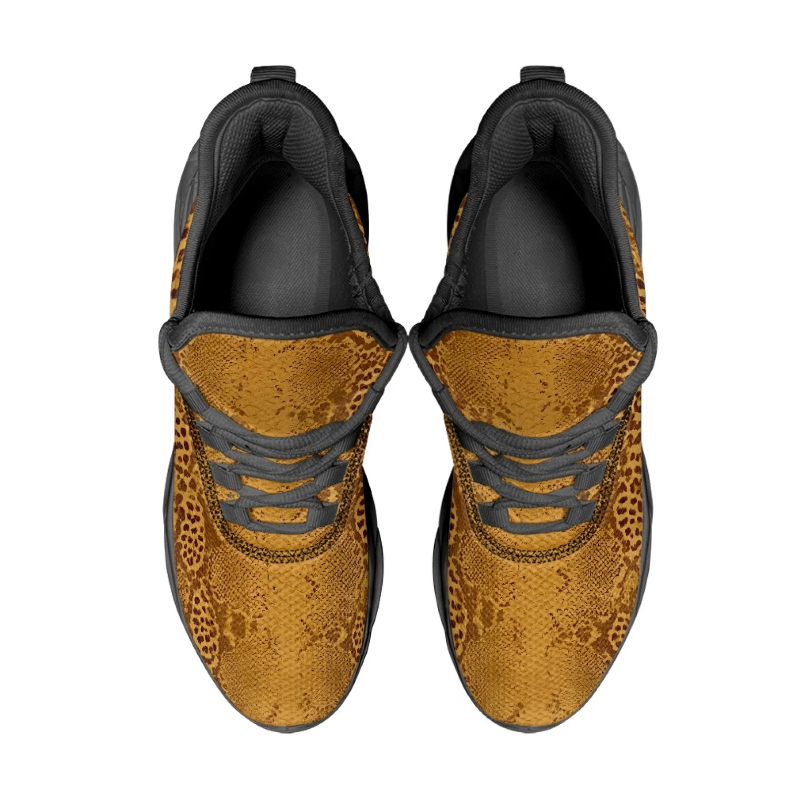 PENSTROLL Snake Skin Print Running Shoes Mesh & EVA Men's Racing Shoes Lace-Up Men's Blade Sneakers for Walking