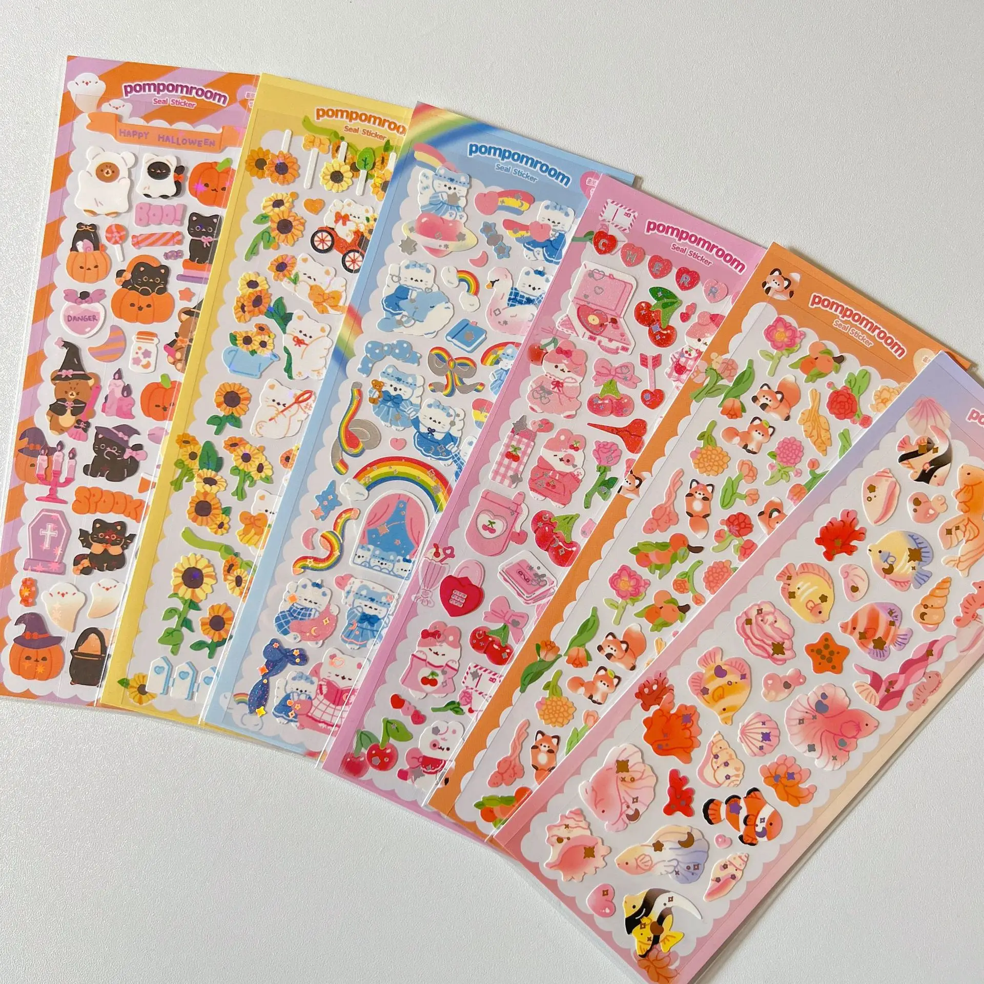 Kawaii Ins Hot Stamping Rainbow Cartoon Cute Stickers Handmade Love DIY Idol Card Deco Scrapbooking Sticker Korean Stationery - Image 5