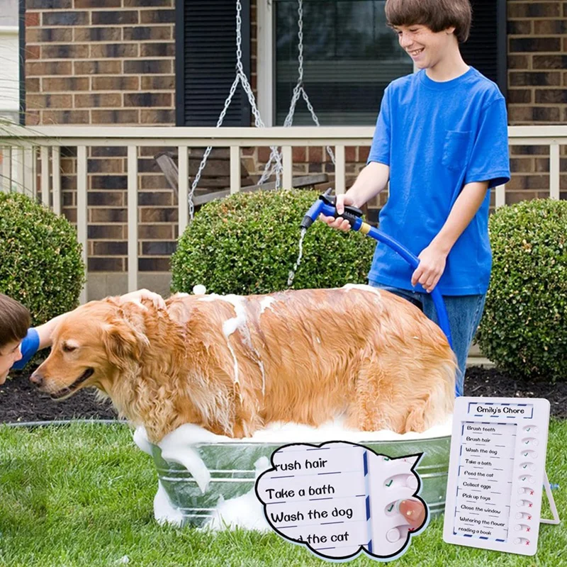 Tableau de Liste de Tâches Réutilisable pour Enfant, Effaçable à Sec Magnétique, Blanc, 1 Ensemble