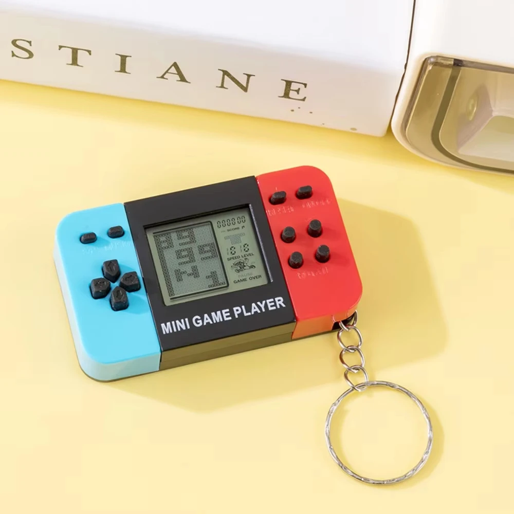 FTCY Classic Tetri Handheld Game Console Keychain Handheld Electronic Game Console Small Pendant Keychain Mini Key Pendant Toy