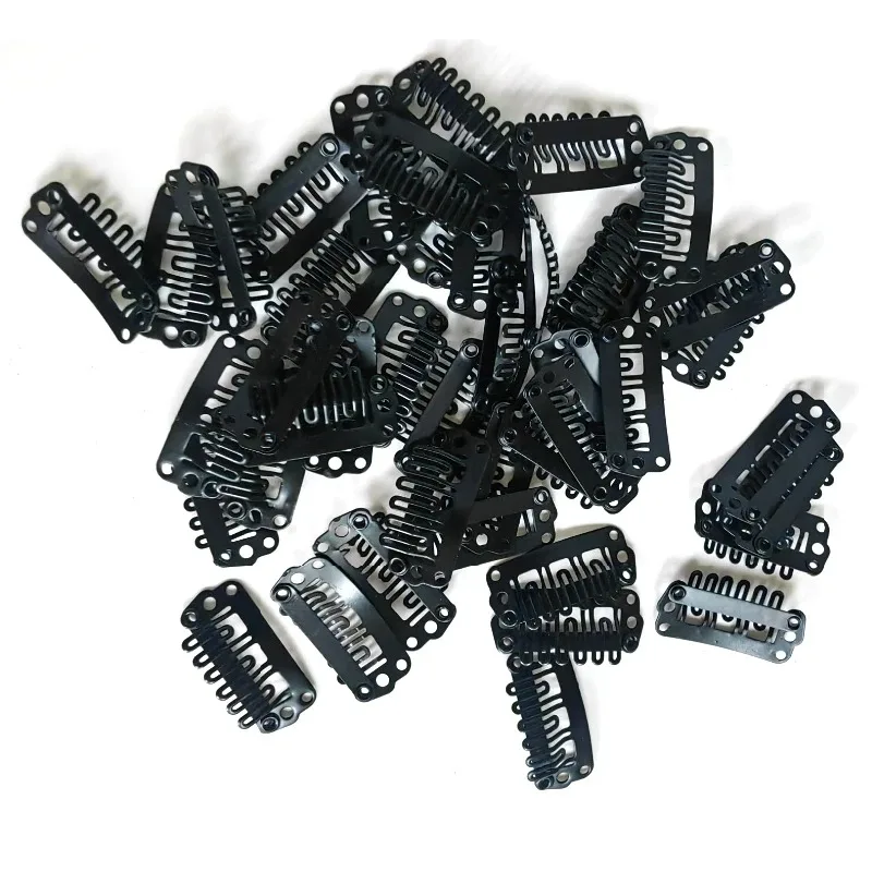 50pcs U 2.3cm Wig Clips For Human Hair Extensions/Weaving Extensions Medium Professional Salon Accessories Black Brown Beige
