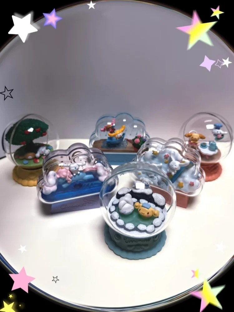 Re-Ment Cinnamoroll Terrarium Collection Series Miniaturszene Desktop-Dekoration Spielzeugfigur Anpassbares Geburtstagsgeschenk