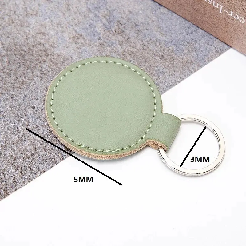 Simple and Creative Leather PU round Drop Box Key Chain Card Holder Anti-lost Key Ring Bag Pendant Car Key Chain