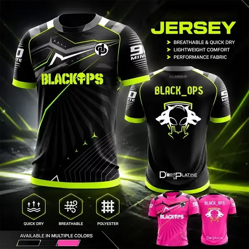 2026 New JUL BLACKOPS Print Jersey Men Women 90 Minute Breathable Quick Drying Esports T Shirt Adult Children Round Neck Tees
