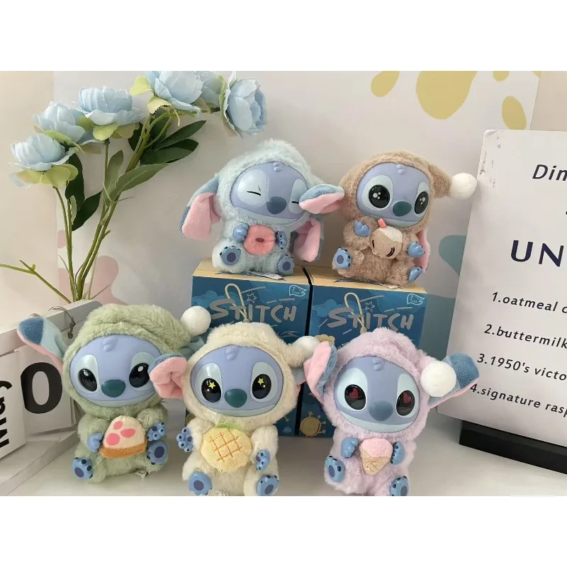 ディズニー ラブリー スティッチ 就寝前に何かを食べる コレクション ブラインドボックス ビニール製ぬいぐるみ人形 ペンダント おしゃれなキーホルダー