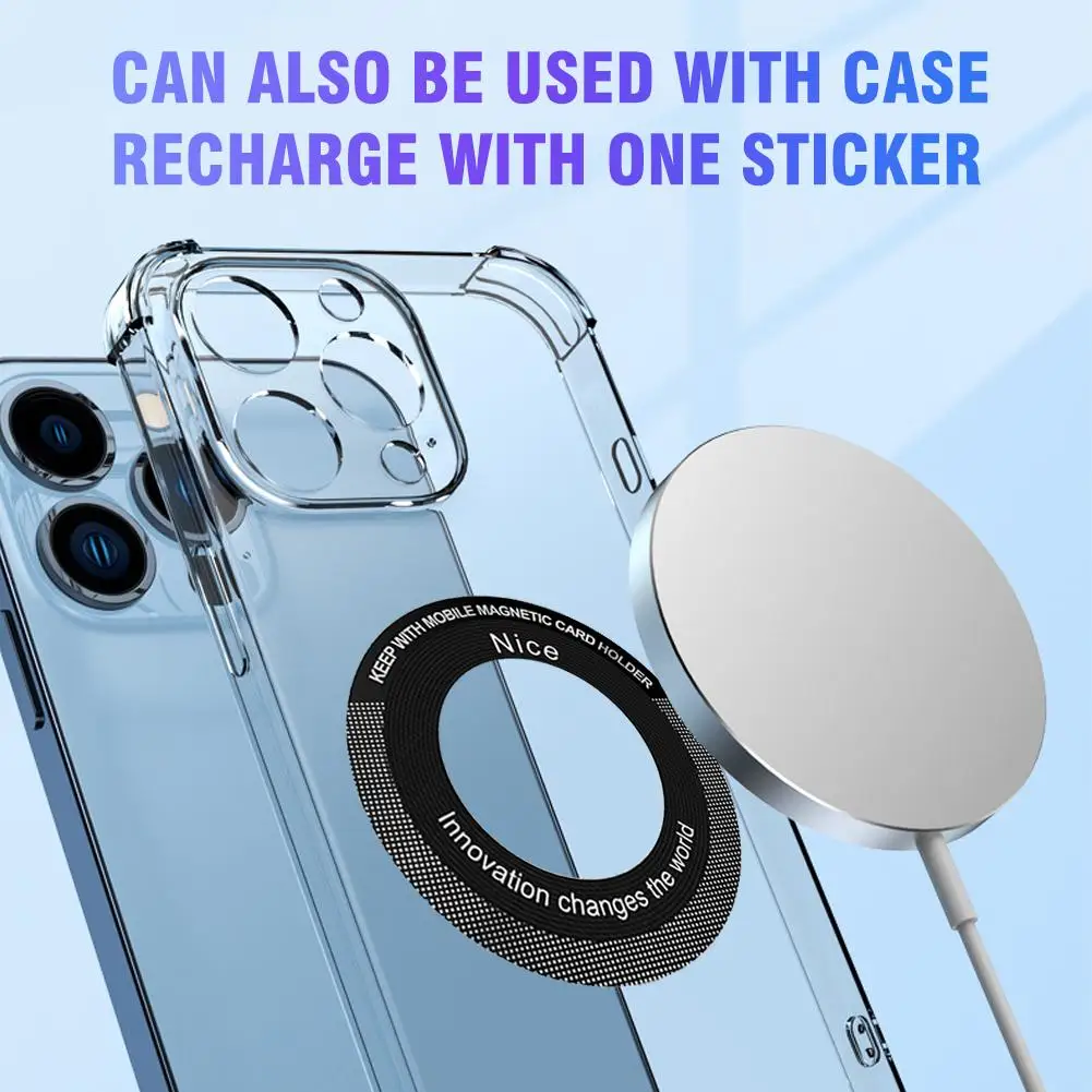 For Magnetic Metal For Phone Universal Metal Sticker Support Wireless Charger Plate Sheet Magnet Car Holder A1s7