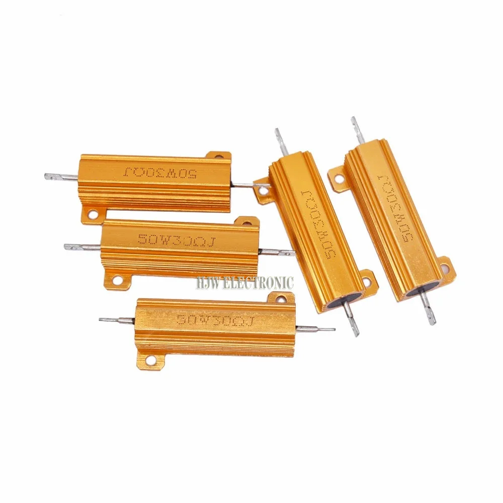 50W 100W Aluminum Power Metal Shell Case Wirewound Resistor 0.01R ~ 100K 1 6 8 10 20 200 500 1K 10K ohm resistance RX24