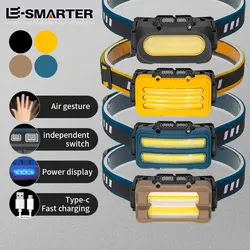 USB Rechargeable Headlights Outdoor Household Portable LED Headlamp with Built-in 1800mah Iithium Battery Head Lamp