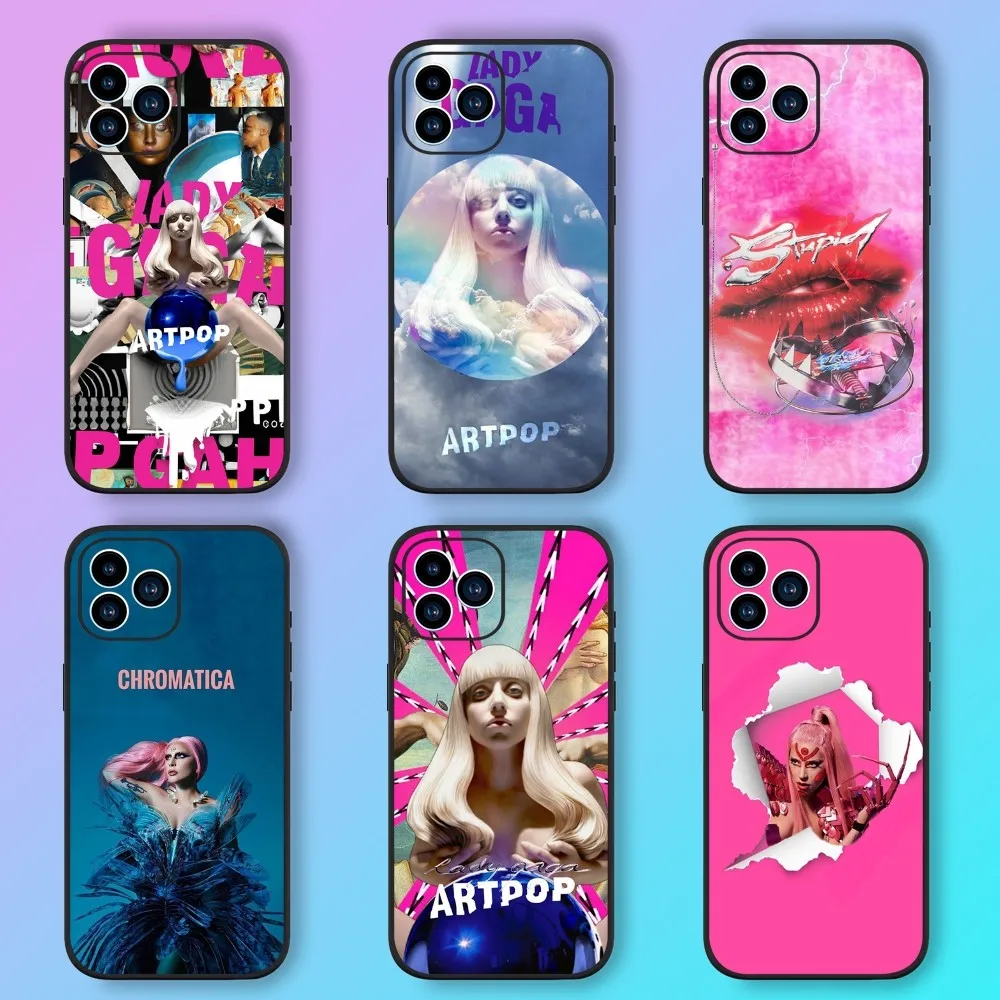 Singer L-LADY GAGA Phone Case For Samsung Galaxy S24 S23 S22 S21 S20 FE S10 S9 S10E Plus Ultra Lite 5G Black Phone Case