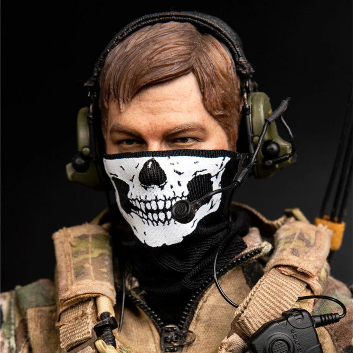 TYM066 1/6 Maßstab Klassische Geistermaske Totenkopfmaske Soldaten-Kampfschal Zubehör-Set Passend für 12-Zoll-Actionfiguren-Körpermodell
