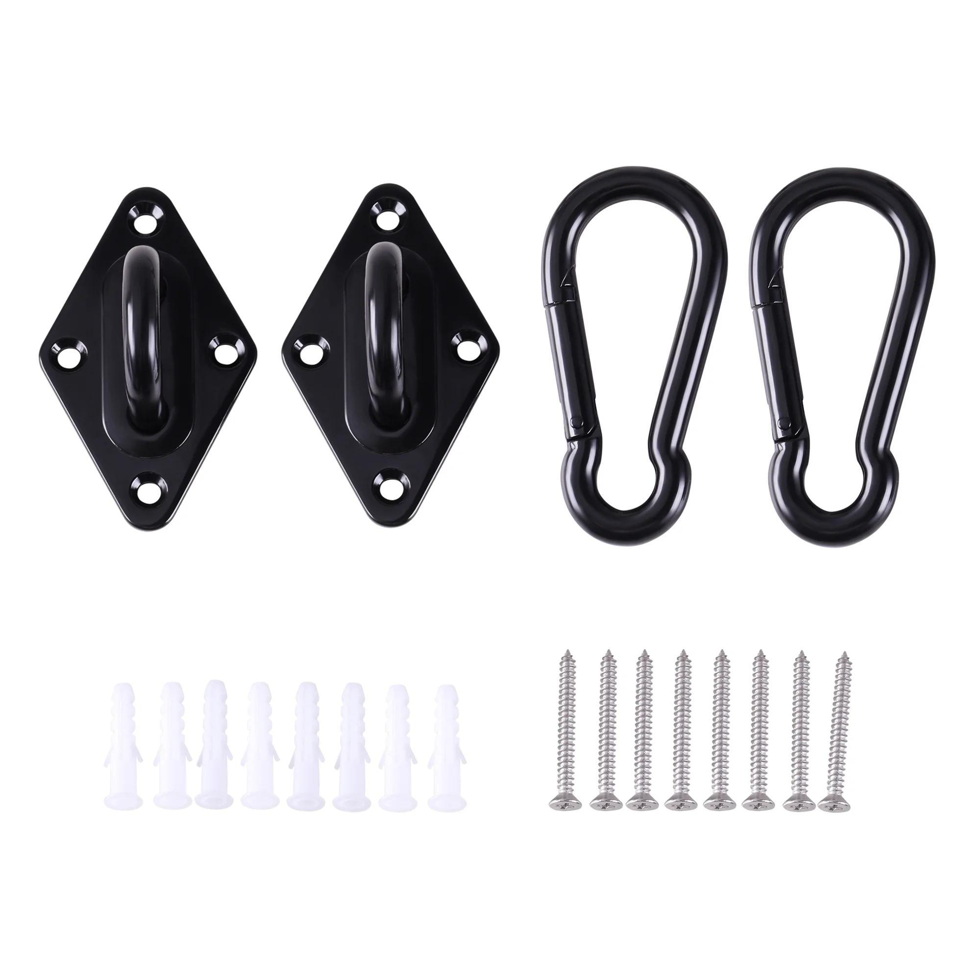 

2 шт. M10 304 Потолочные крючки из нержавеющей стали с проушинами Сверхмощный якорный крючок для настенного крепления с 2 карабинами 10 мм