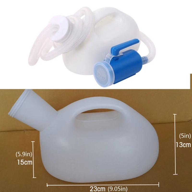 Male Urine Bottle Long Tube with Lid Portable Thicken Men's Potty 2000ml