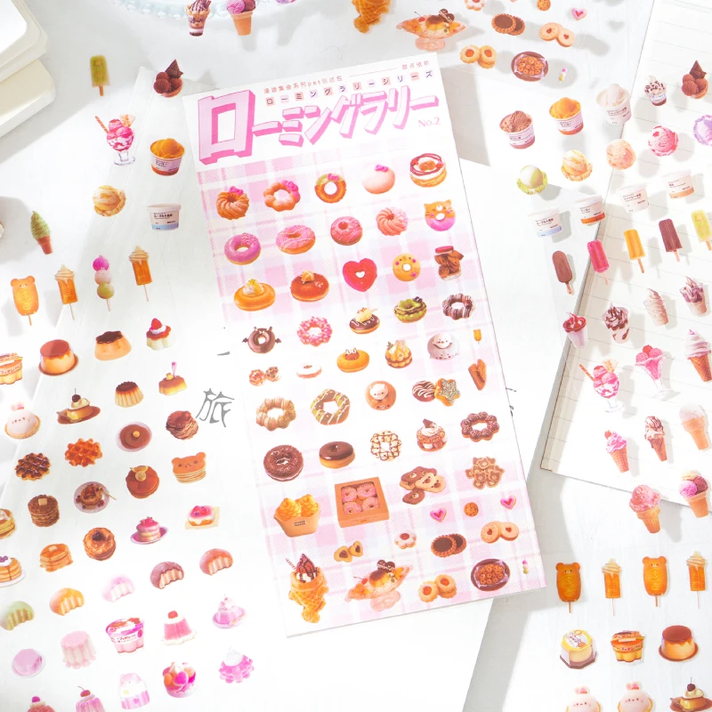 Journal GO Dessert Bread Food Stickers Laptop Guitar Scrapbooking Gift Card Craft Making Decals Cute Snack Sticker