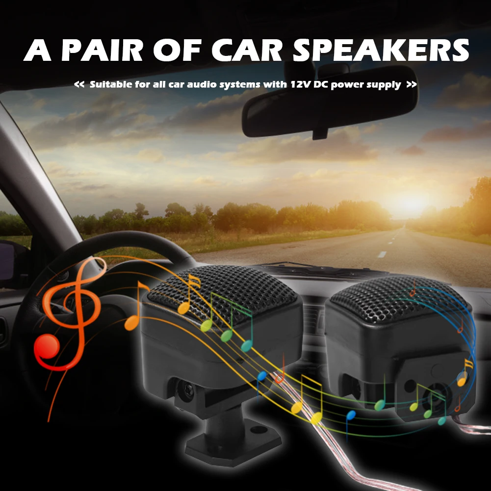 2Pcs Audio Loudspeaker 12V DC Mini Tweeter Loudspeaker 500W Auto Sound Speaker 5A Mini Square Audio Speaker for Car Audio System