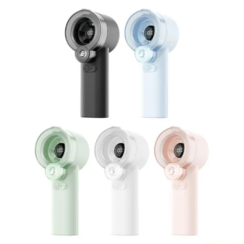 

D0AB Misting Fan with Misting Small Handheld Fan Rechargeable Fan Water Sprayer Handheld Fan Mist Hand Fan Cooling 5 Speed