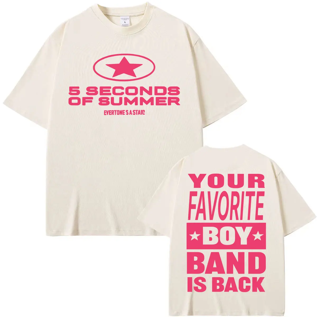 5 Seconds of Summer – „Everyone's A Star“-Welttournee – bedrucktes T-Shirt für Herren und Damen, Retro-Gothic-Hip-Hop-T-Shirts, Sommeroberteile, T-Shirt mit Rundhalsausschnitt. – Detail 4