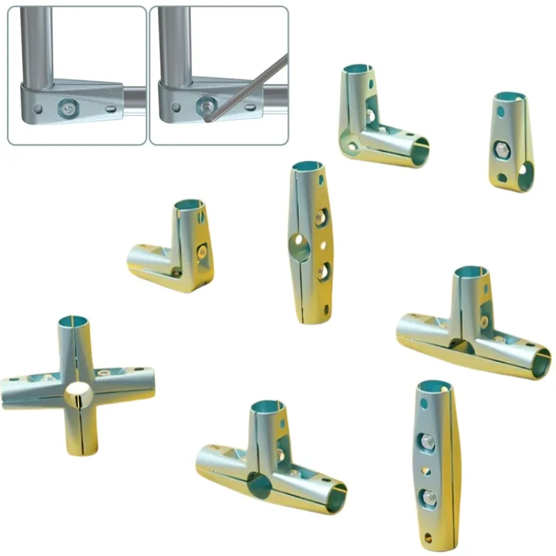 OD 25mm Round Tube Pipe Joint Connector Fixed Parts Landing Airing Rack Single Rod Round Pipe Rack Joint Aluminum Alloy electrop