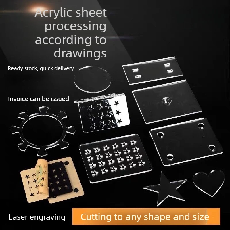 

High Transparent Acrylic Sheet Processing Plexiglass Sheet Hard Plastic Partition Display Box Custom Handmade DIY Material