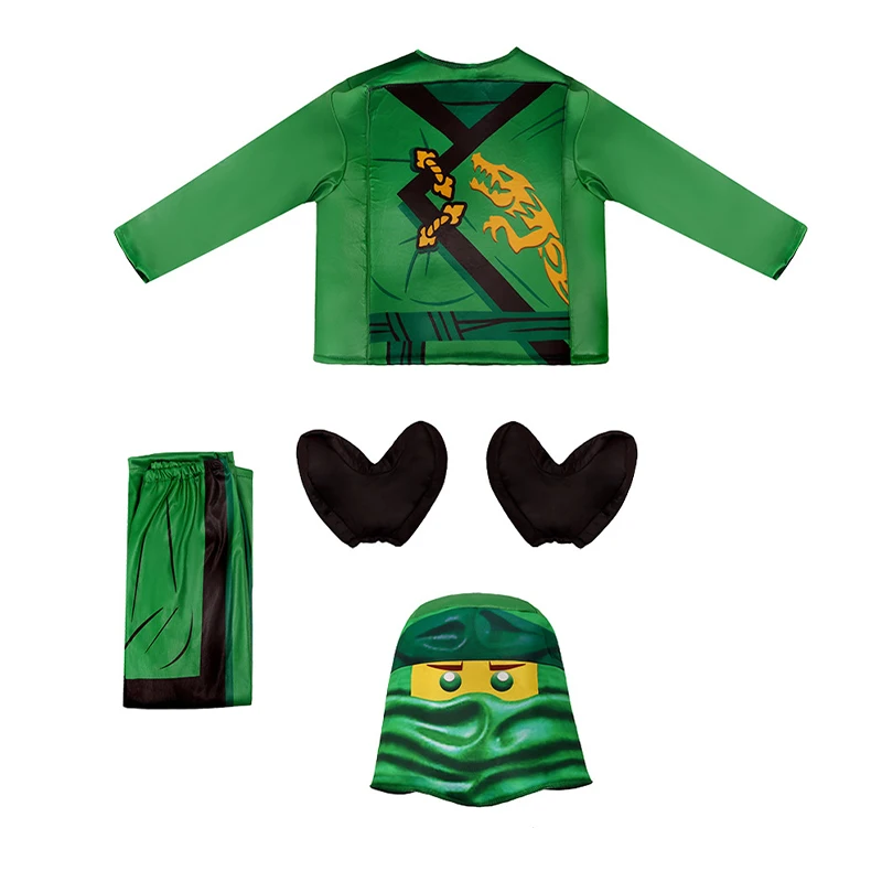 2024 nuovo arrivo Guy Boy Hidden Warrior Kai Outfit Fancy Dress Up Kids Ninja Lloyd Costume di Halloween