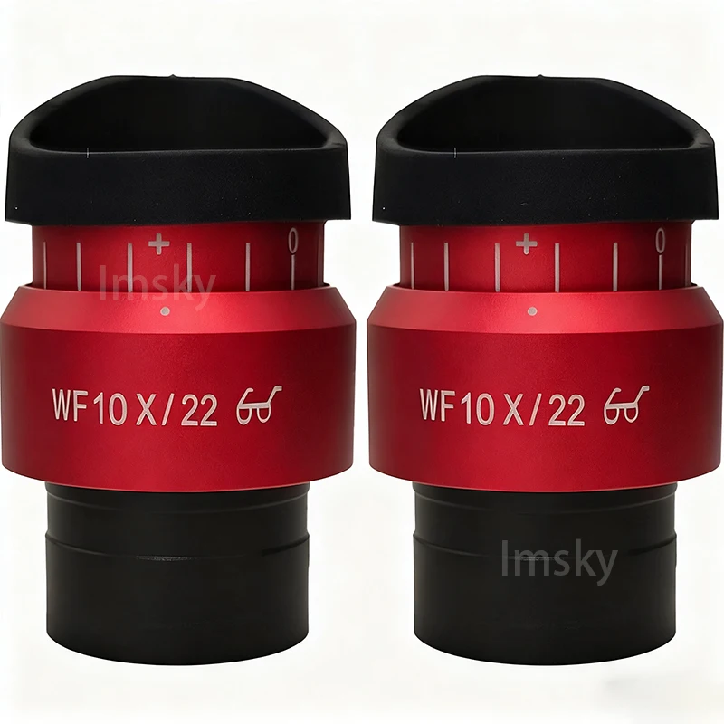 조정 가능한 디옵터 접안 렌즈 WF10X VOF 22mm 23mm 24mm 스테레오 현미경 용 하이 아이 포인트 FMC 광학 렌즈 30mm 장착 크기
